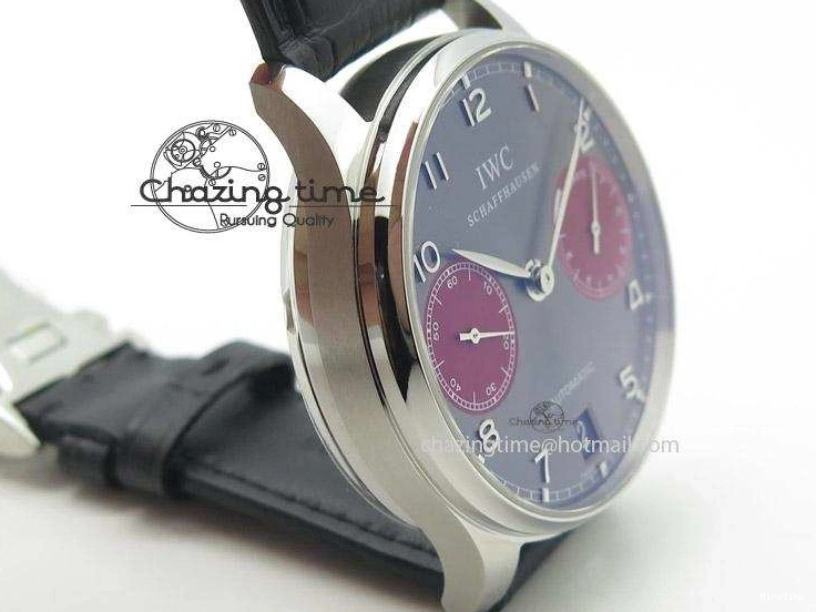 MIROTIME 0120 Portuguese Real PR IW500126 ZF 1:1 Best Edition Grey Red Dial On Black Leather Strap A52010 V Resilient 7333